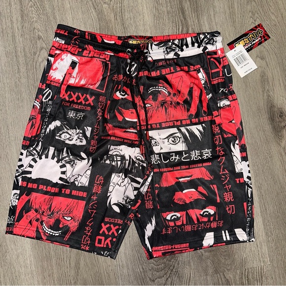 NWT FRESH PRINTS OF TOKYO BY DRILL CLOTHING Mens Anime Short Size M - Picture 2 of 9